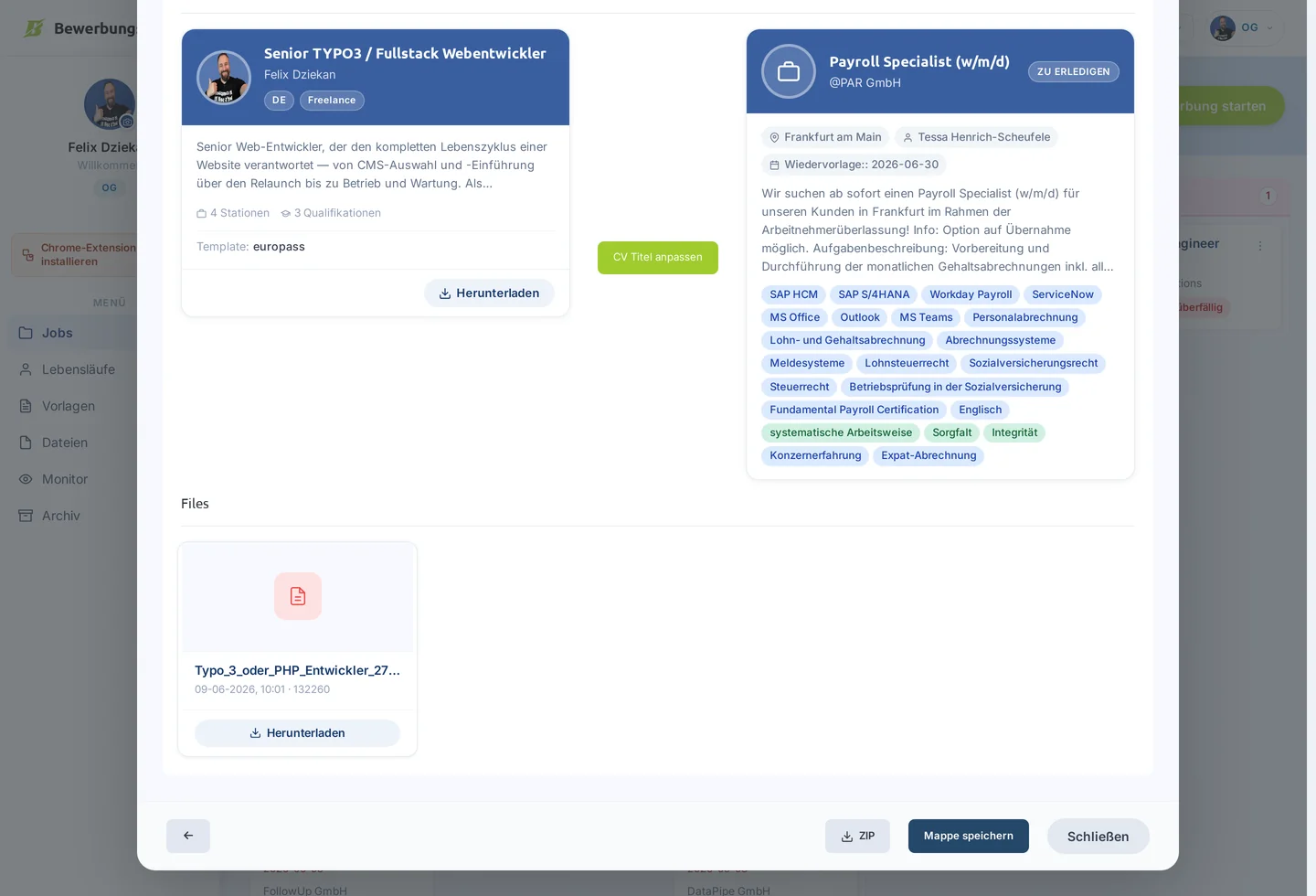 Dokumentenmanager – Ergebnis