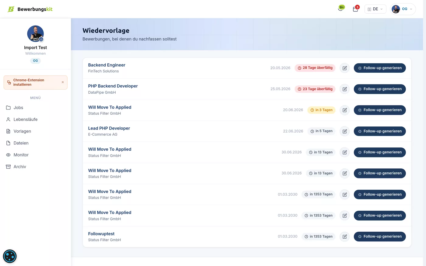 Job-Tracking & Pipeline – Im Detail