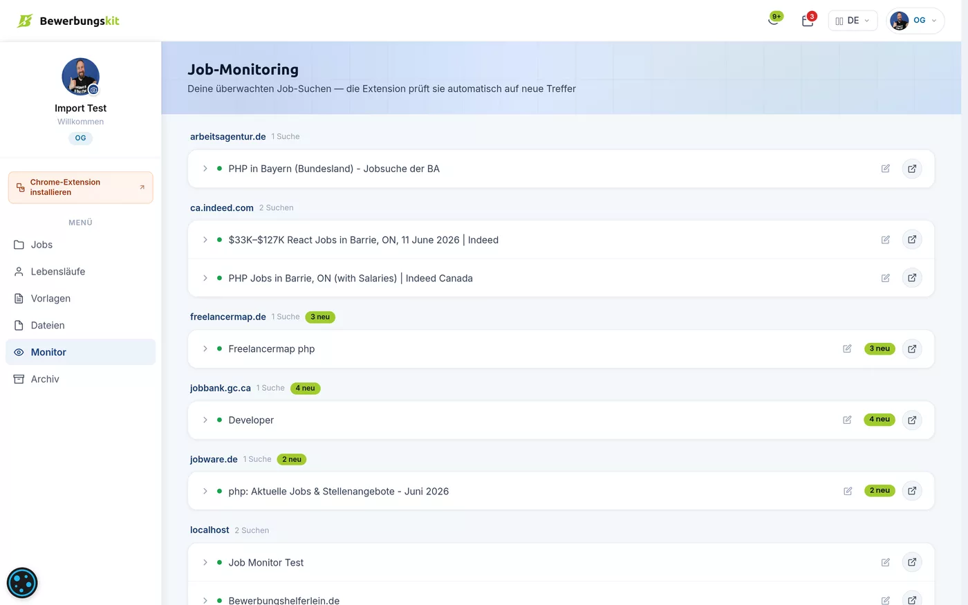 Job-Tracking & Pipeline – Ergebnis